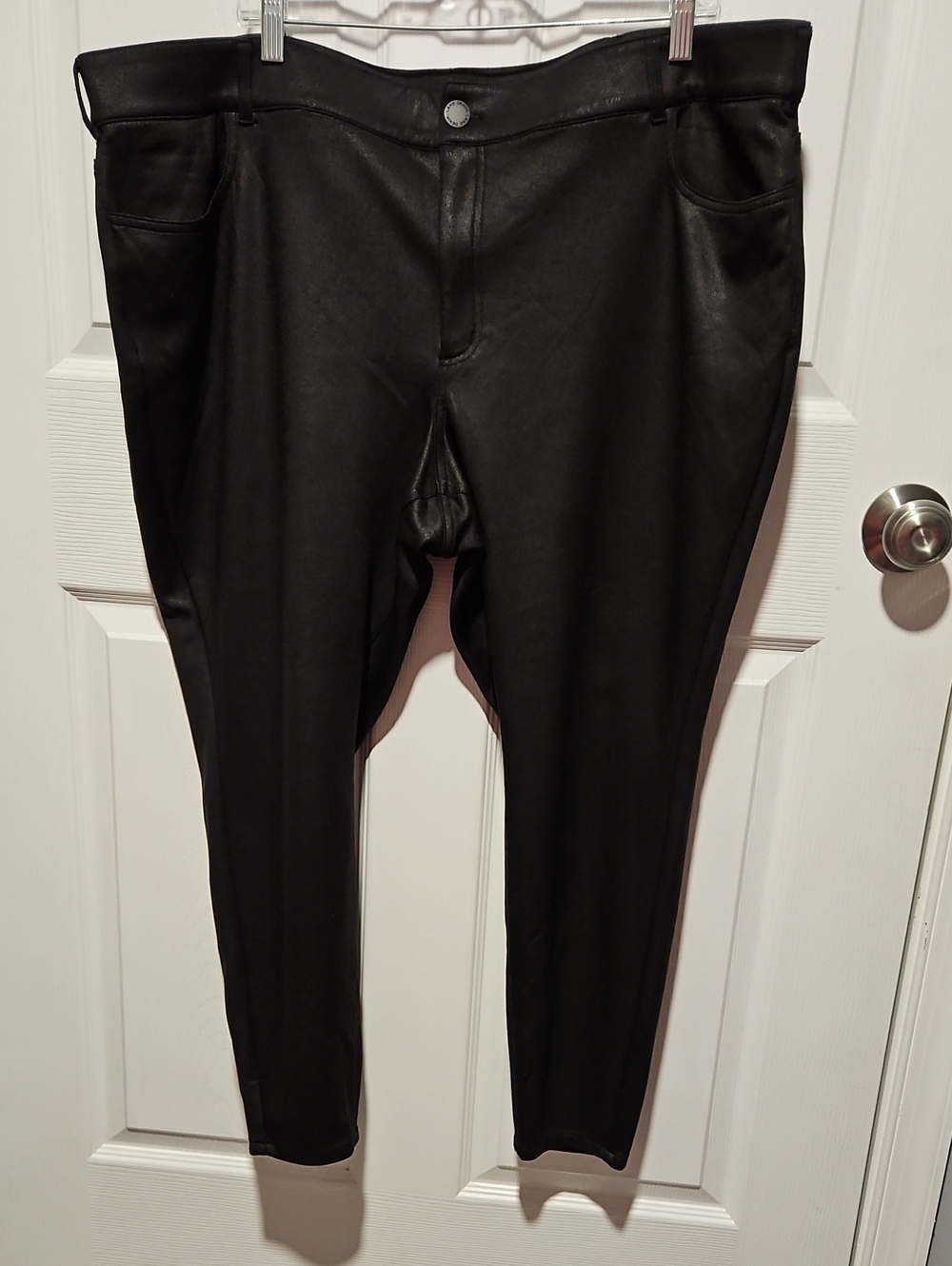 Black Faux Leather Skinny Pants for Women